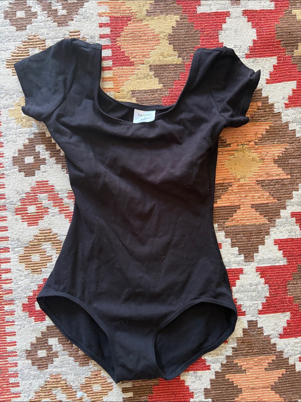 Capezio Black Short-Sleeve Ballet Leotard Bodysuit